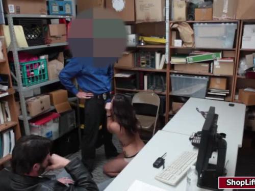 Shoplifter banged while stepdad watching